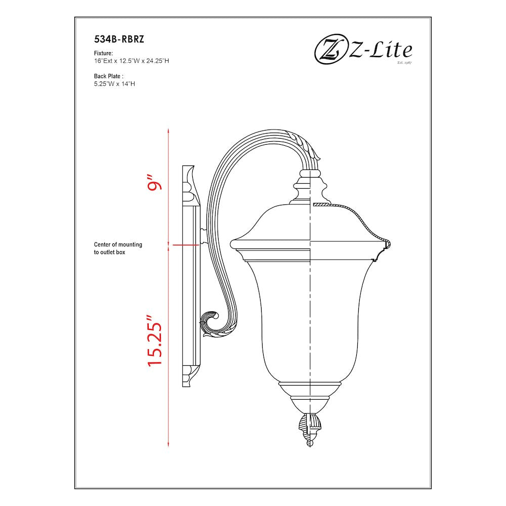 Z-Lite 3 Light Outdoor Wall Light