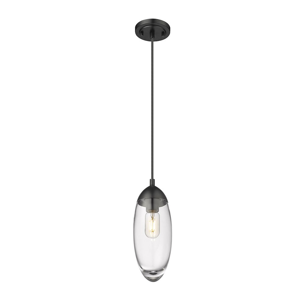 Z-Lite Arden 1 Light Pendant, Matte Black