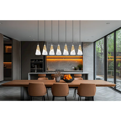 Z-Lite Aimie 7 Light Linear Chandelier, Modern Gold