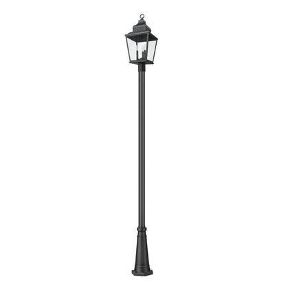 Z-Lite 3 Light Outdoor Post Mounted Fixture, Sand Black