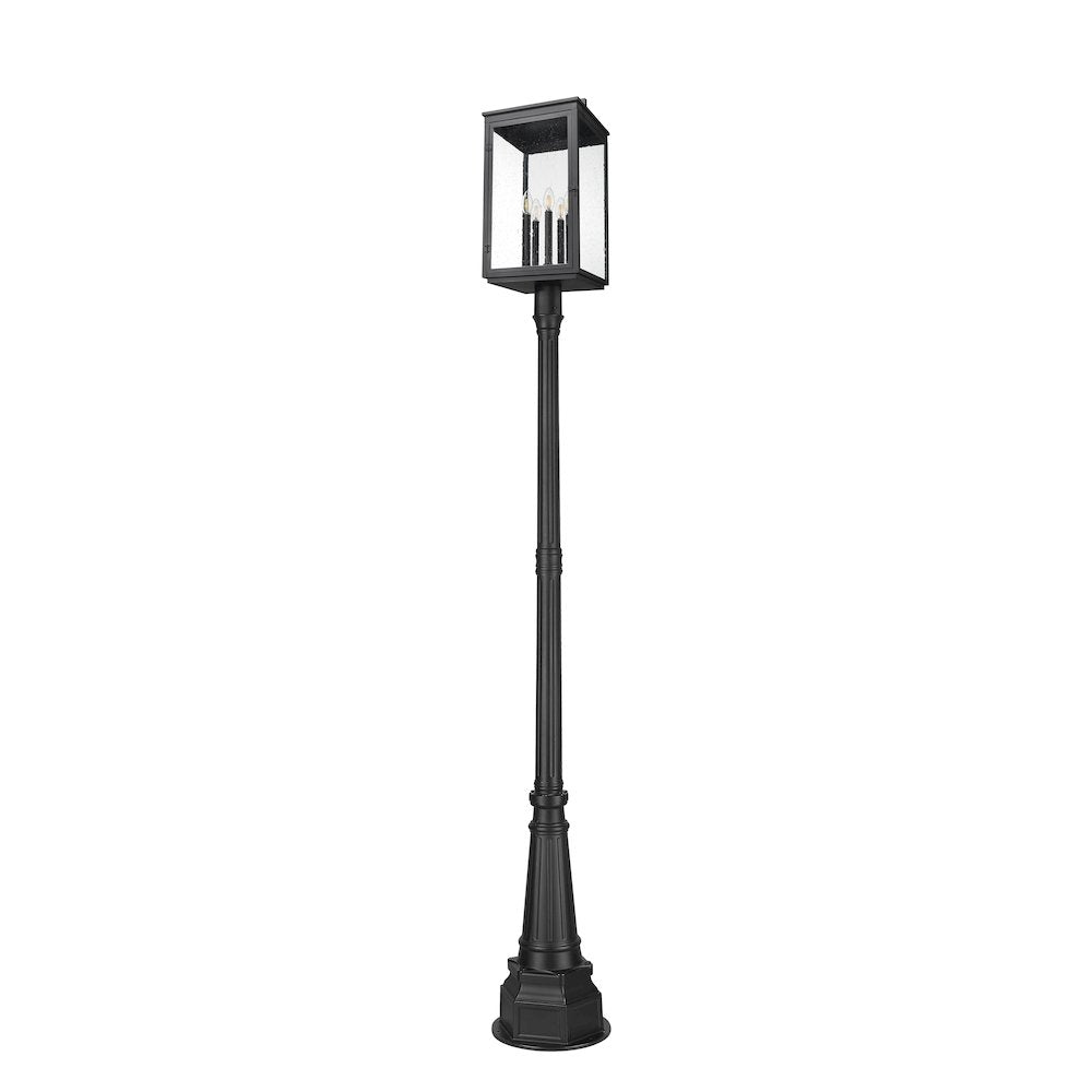 Z-Lite Hartwell 5 Light Outdoor Post Mounted Fixture in Sand Black color