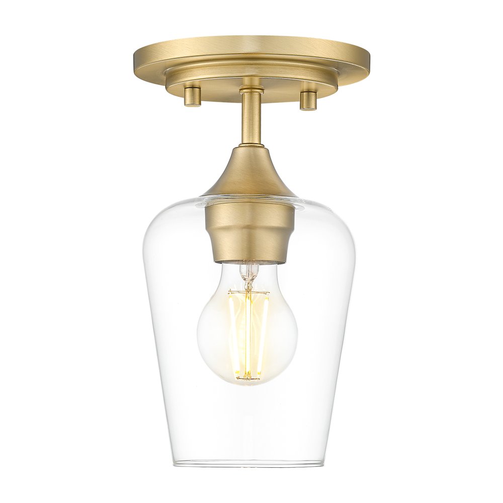Z-Lite 1 Light Flush Mount, Burnished Brass