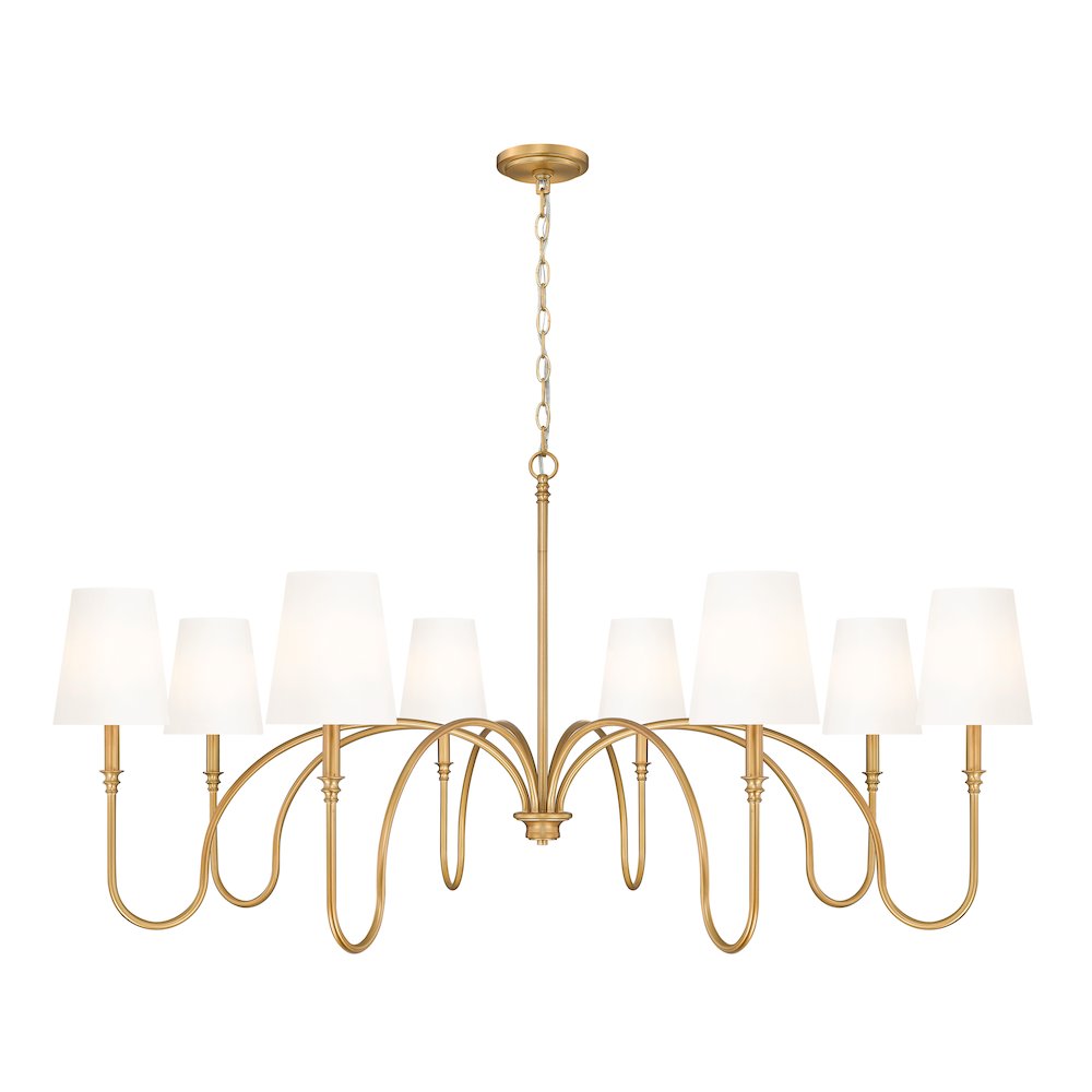 Z-Lite 8 Light Chandelier, Rubbed Brass