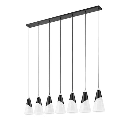 Z-Lite Aimie 7 Light Linear Chandelier, Matte Black