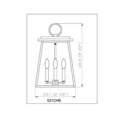 Z-Lite 4 Light Outdoor Chain Mount Ceiling Fixture