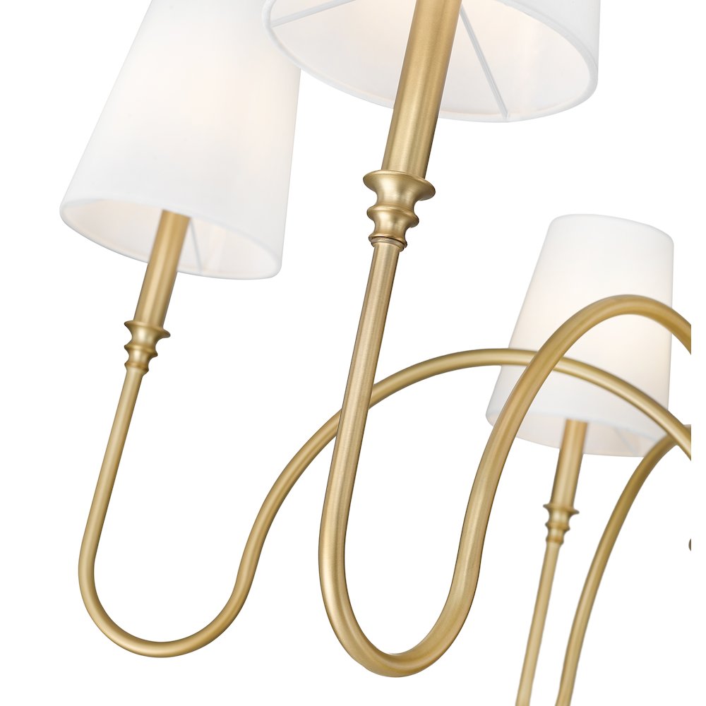 Z-Lite 6 Light Chandelier, Rubbed Brass
