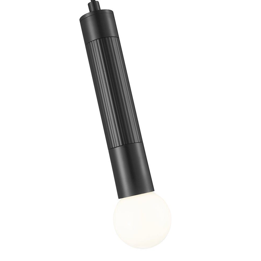 Z-Lite Stari 1 Light Pendant in Matte Black color, Steel frame