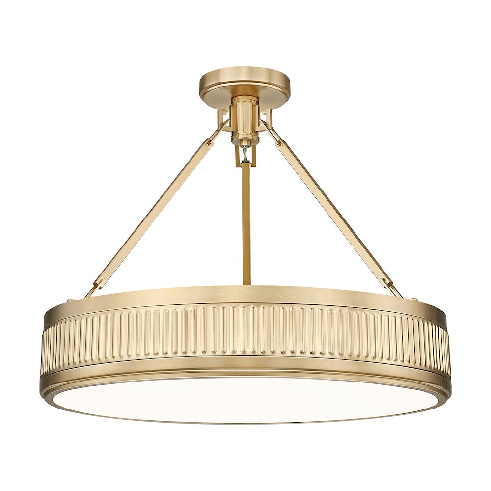Z-Lite 3 Light Semi Flush Mount, Modern Gold