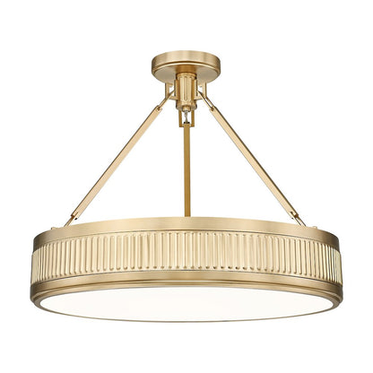 Z-Lite 3 Light Semi Flush Mount, Modern Gold