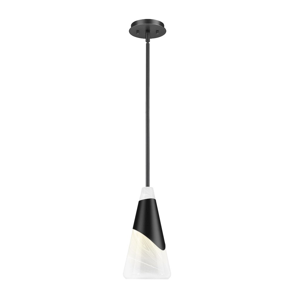 Z-Lite Aimie 1 Light Pendant, Matte Black