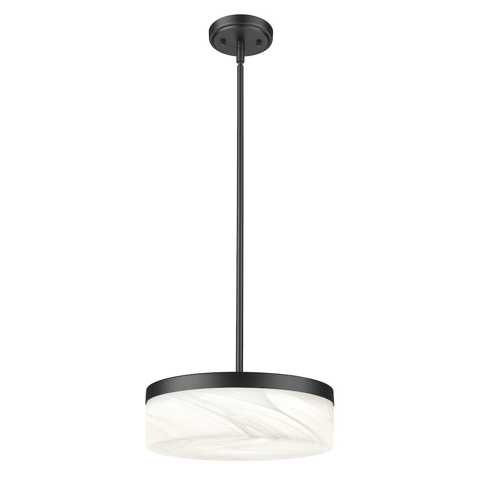 Z-Lite 1 Light Pendant, Matte Black