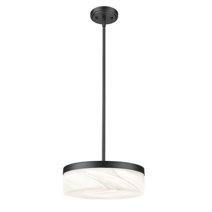 Z-Lite 1 Light Pendant, Matte Black