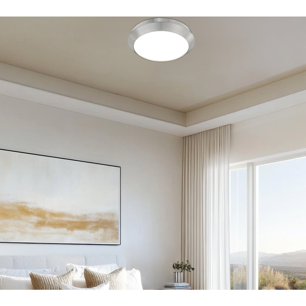 Z-Lite 1 Light Flush Mount, Brushed Nickel