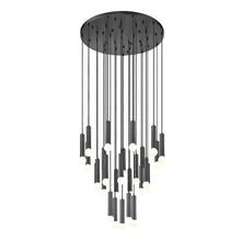 Z-Lite Stari 27 Light Chandelier in Matte Black color, Steel frame