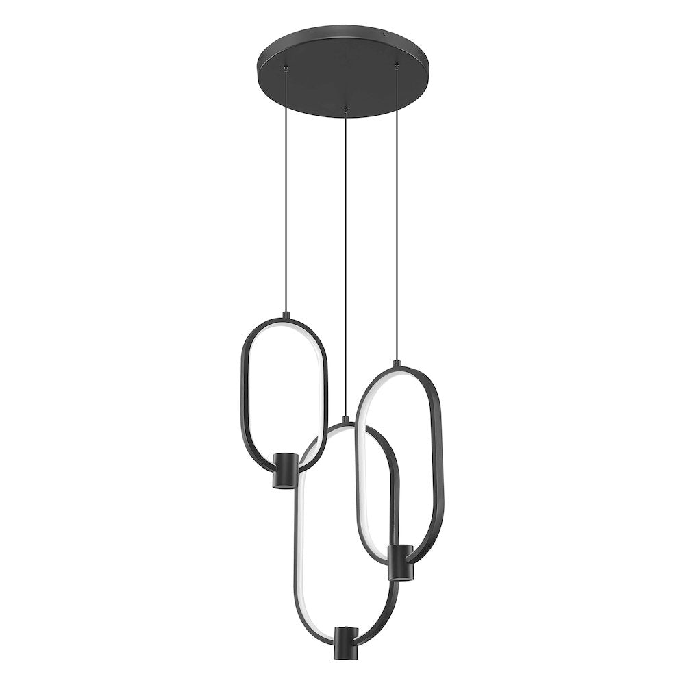 Z-Lite 3 Light Chandelier, Matte Black