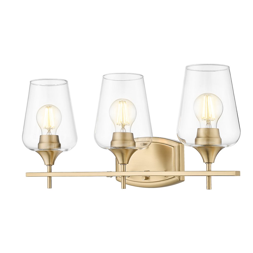 Z-Lite 3 Light Vanity, Burnished Brass