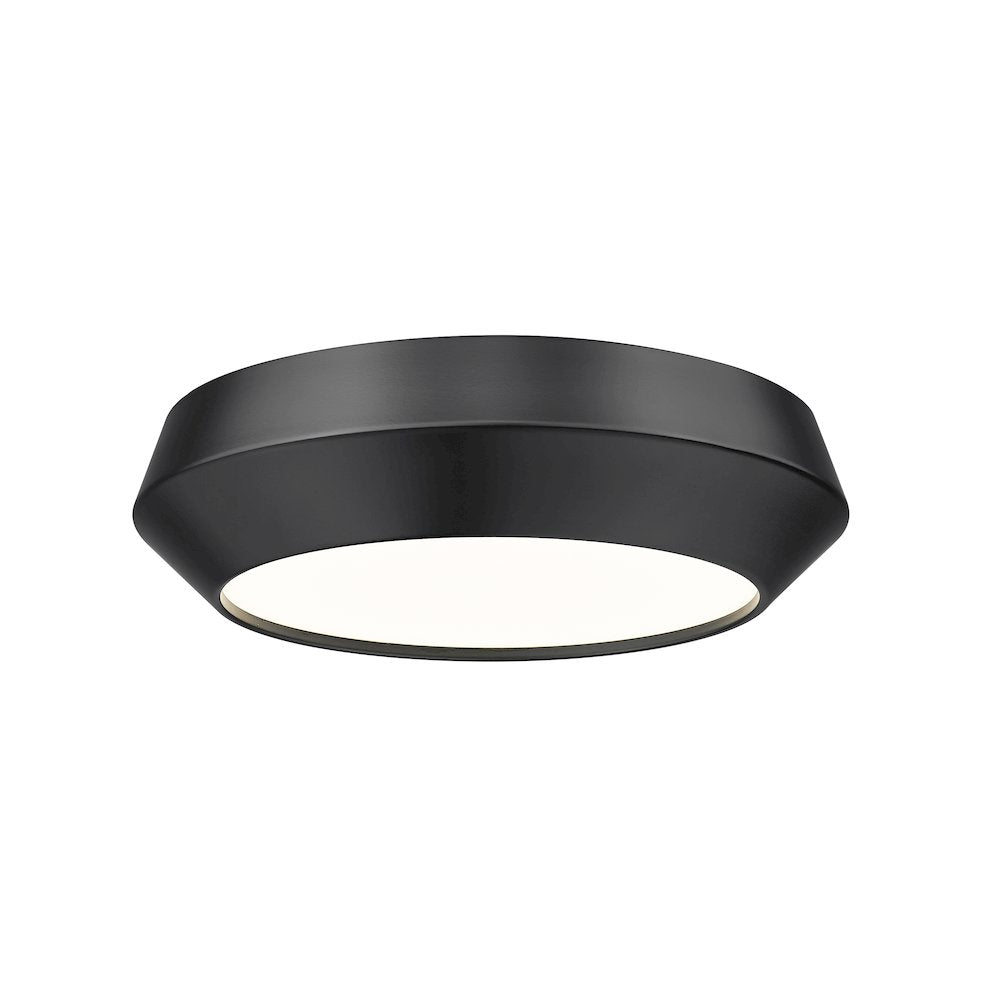 Z-Lite 1 Light Flush Mount, Matte Black