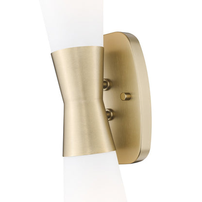 Z-Lite 2 Light Wall Sconce, Modern Gold