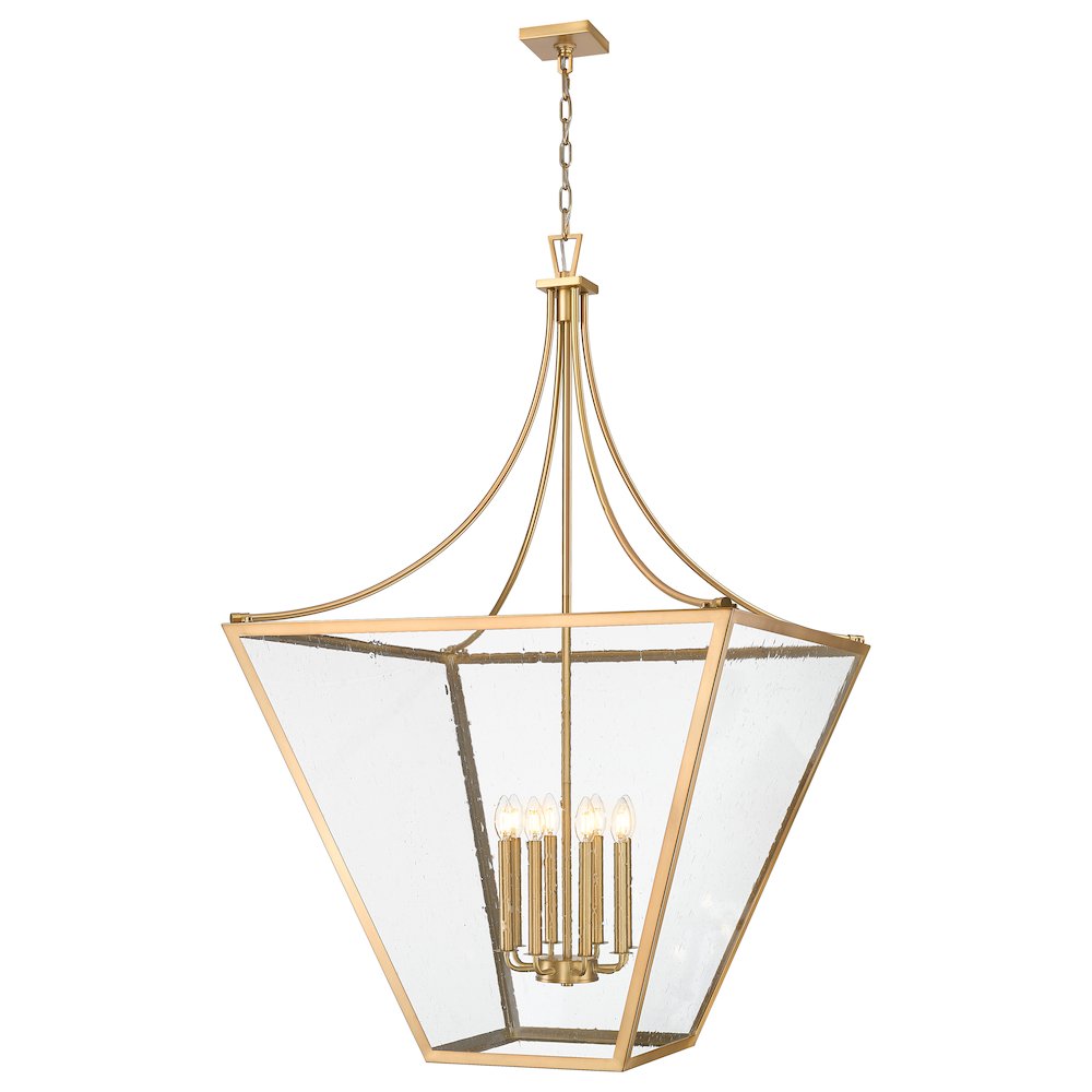 Z-Lite 8 Light Chandelier, Rubbed Brass