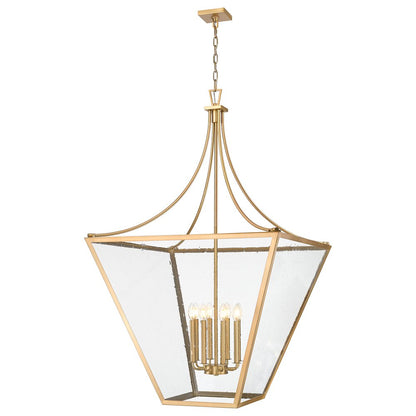 Z-Lite 8 Light Chandelier, Rubbed Brass