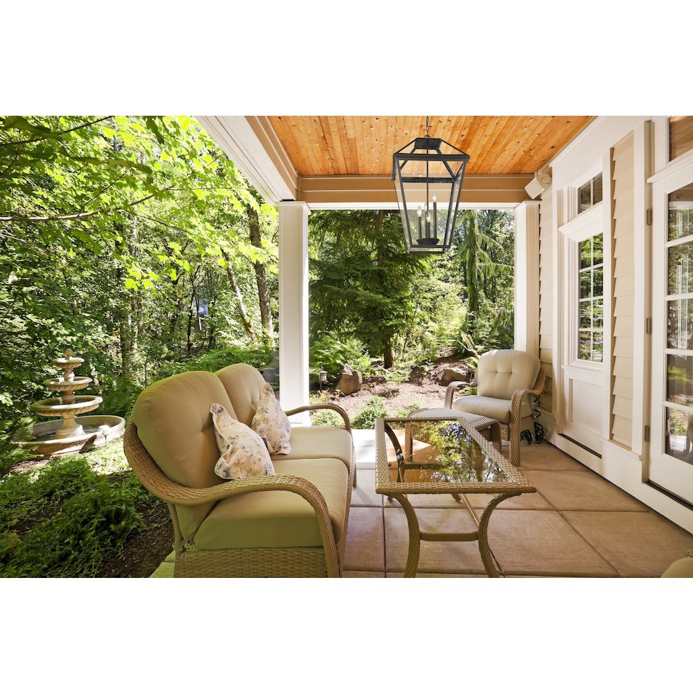 Z-Lite Talbot 4 Light Outdoor Chain Mount Ceiling Fixture, Oil Rubbed Bronze