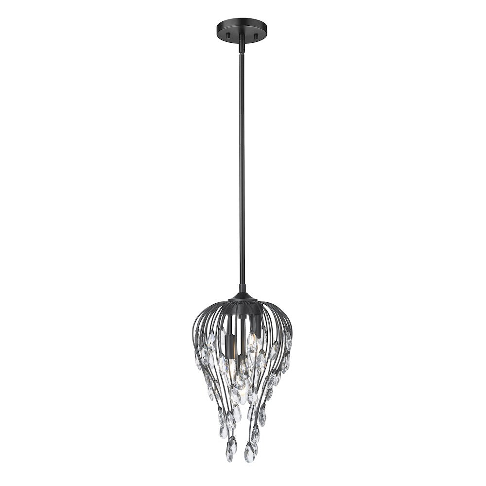 Z-Lite 3 Light Pendant, Matte Black