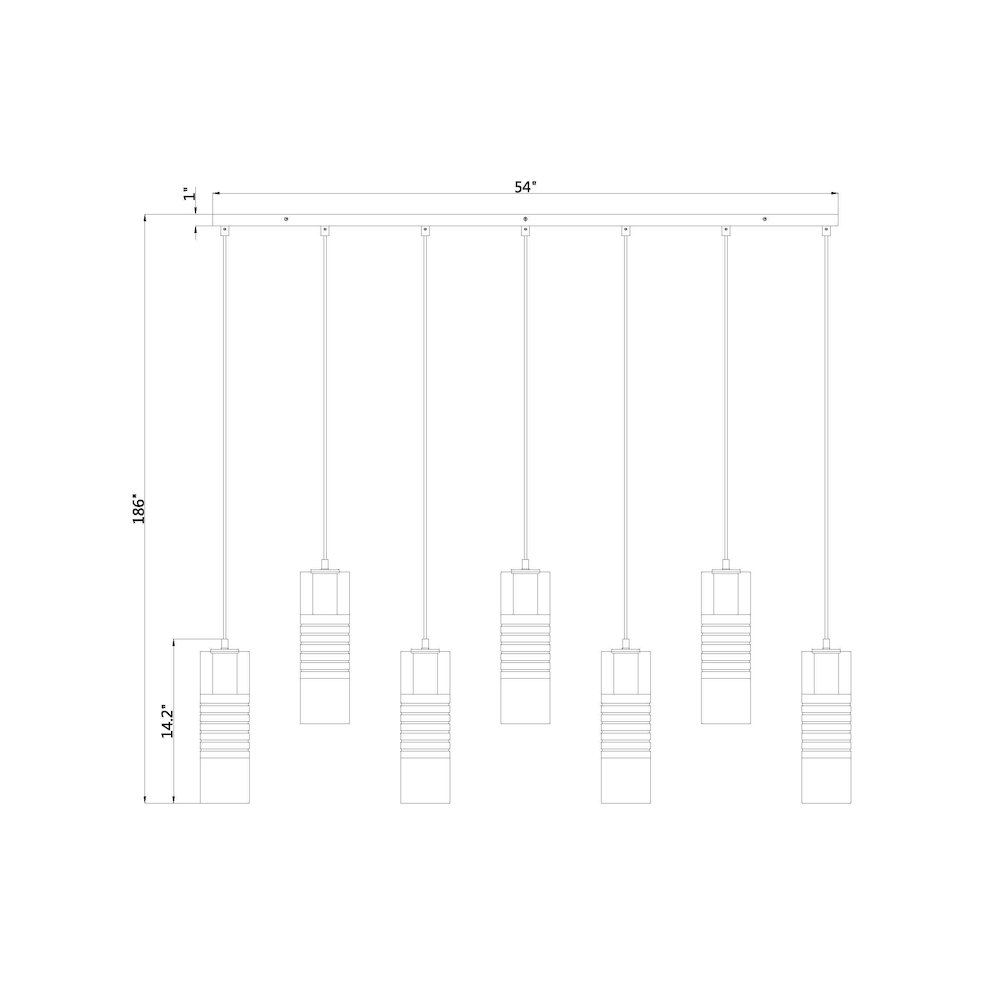 Z-Lite 7 Light Linear Chandelier