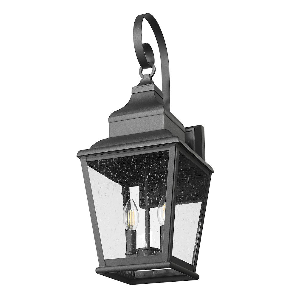 Z-Lite 2 Light Outdoor Wall Light, Sand Black