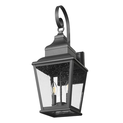 Z-Lite 2 Light Outdoor Wall Light, Sand Black