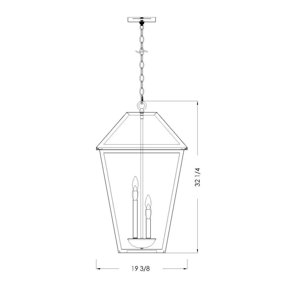 Z-Lite Talbot 4 Light Outdoor Chain Mount Ceiling Fixture, Black