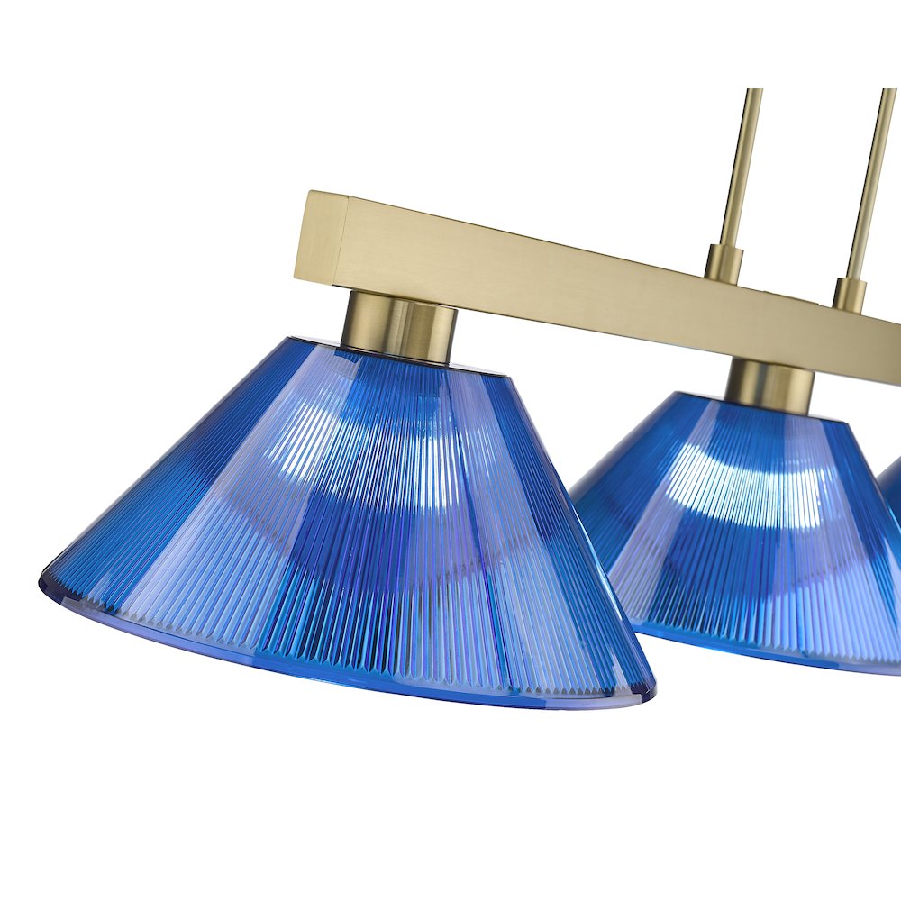 Z-Lite Cobalt 3 Light Billiard, Steel Frame, Dark Blue Shade Color