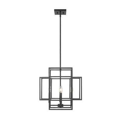 Z-Lite Titania 4 Light Chandelier, Matte Black
