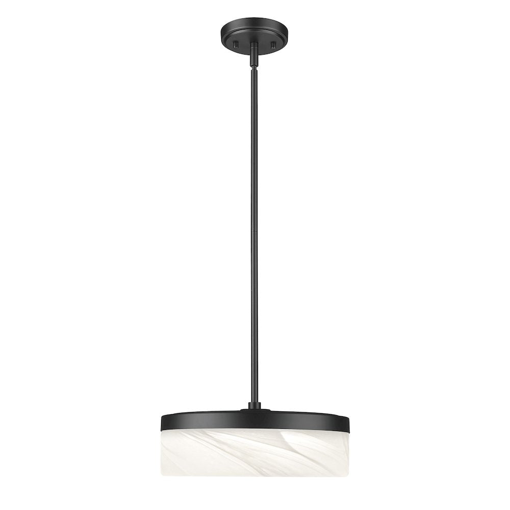 Z-Lite 1 Light Pendant, Matte Black
