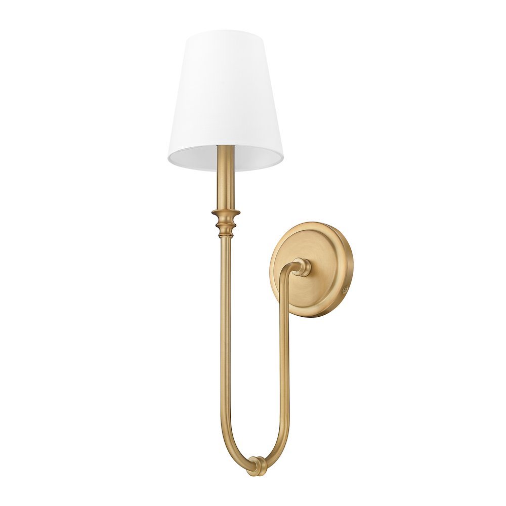 Z-Lite 1 Light Wall Sconce, Rubbed Brass