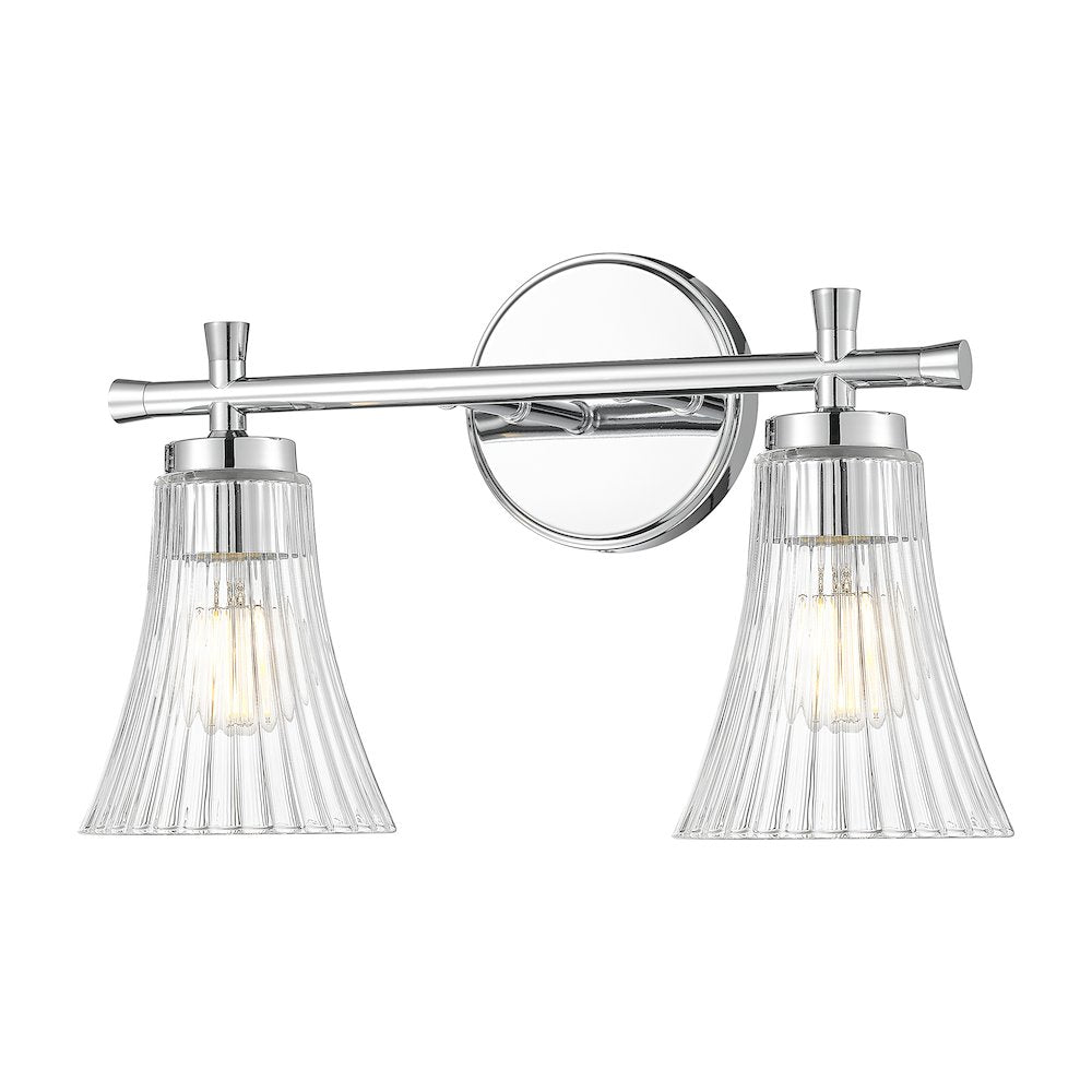 Z-Lite Belle 2 Light Vanity in Chrome color, Steel frame