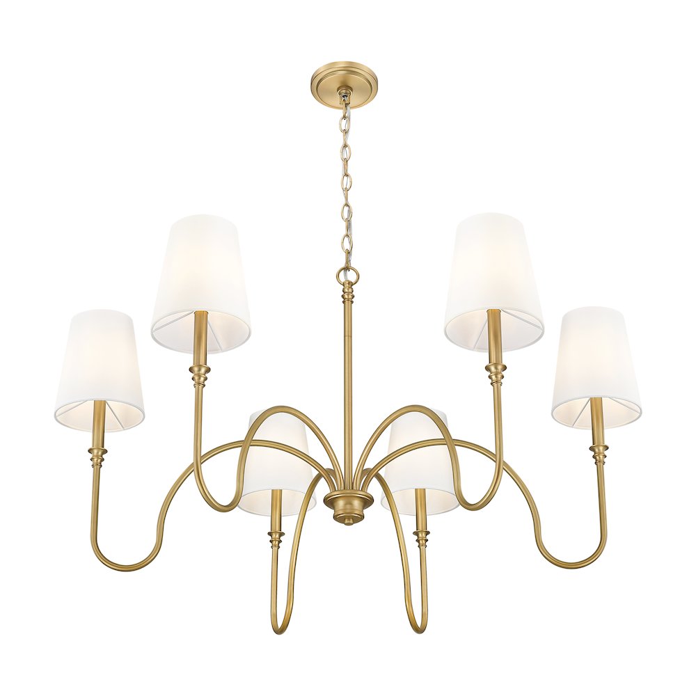 Z-Lite 6 Light Chandelier, Rubbed Brass