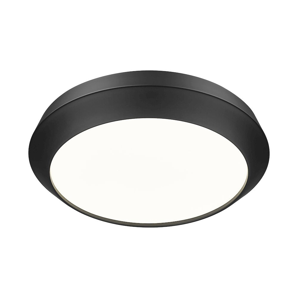 Z-Lite 1 Light Flush Mount, Matte Black