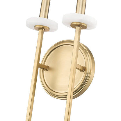 Z-Lite 2 Light Wall Sconce, Mordern Gold