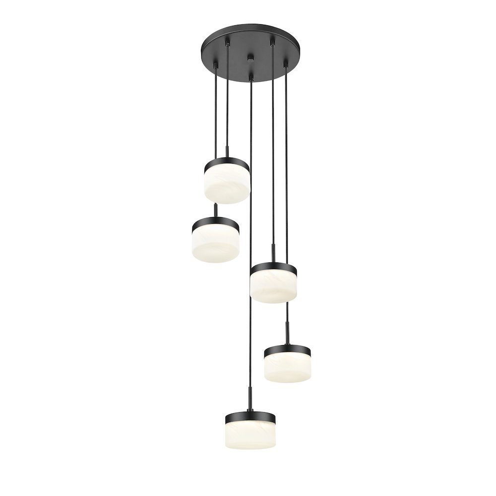 Z-Lite 5 Light Chandelier, Matte Black
