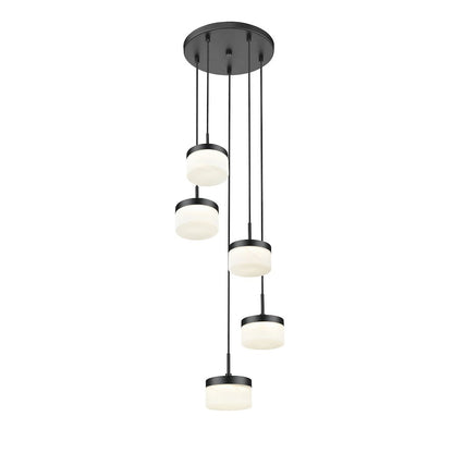 Z-Lite 5 Light Chandelier, Matte Black