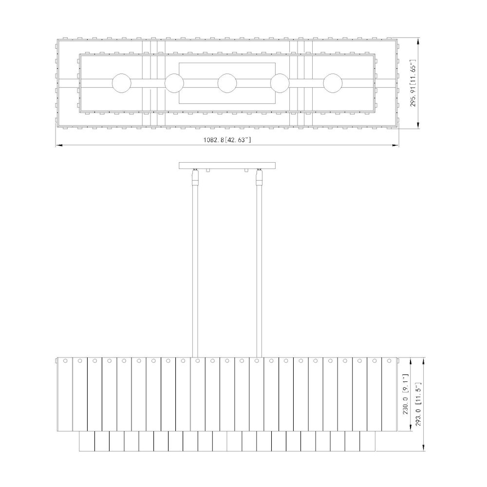 Z-Lite 5 Light Linear Chandelier