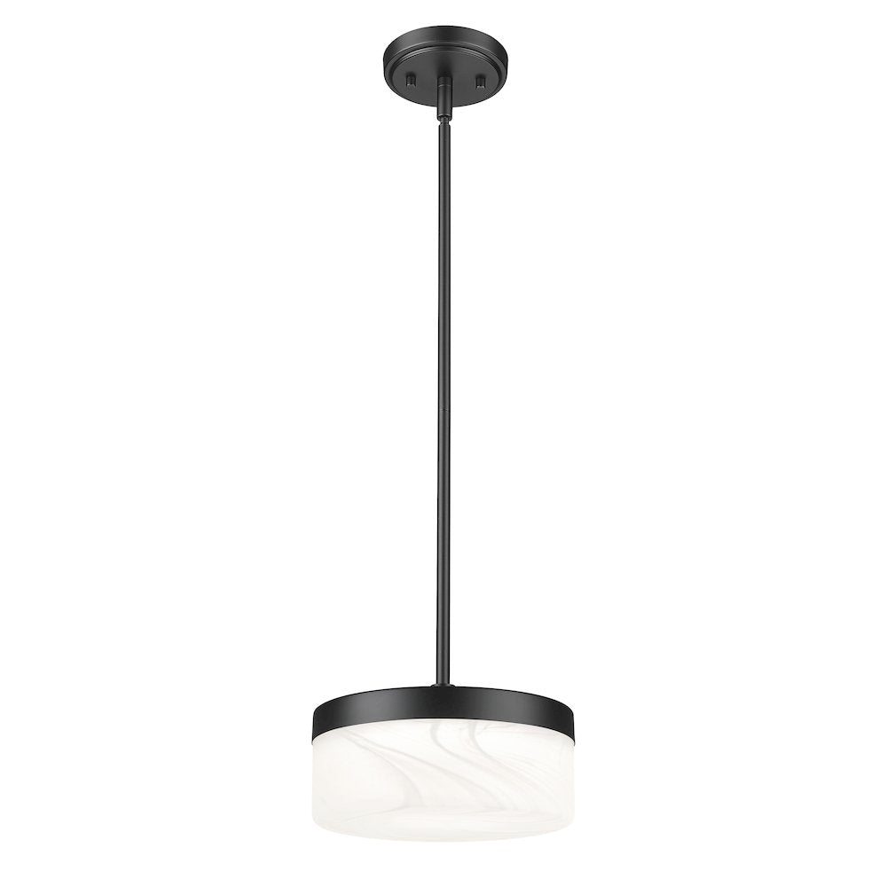 Z-Lite 1 Light Pendant, Matte Black