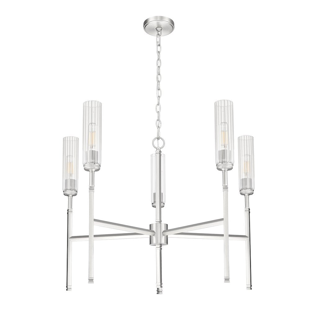Z-Lite 5 Light Chandelier, Brushed Nickel