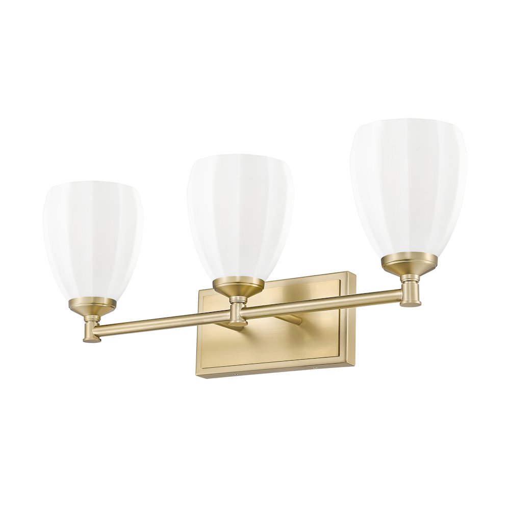 Z-Lite Oren 3 Light Vanity in Modern Gold color, Steel frame