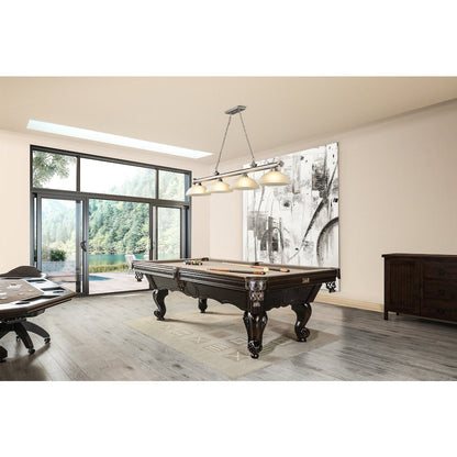 Z-Lite Cordon 4 Light Billiard, Steel Frame, White Linen Shade Color
