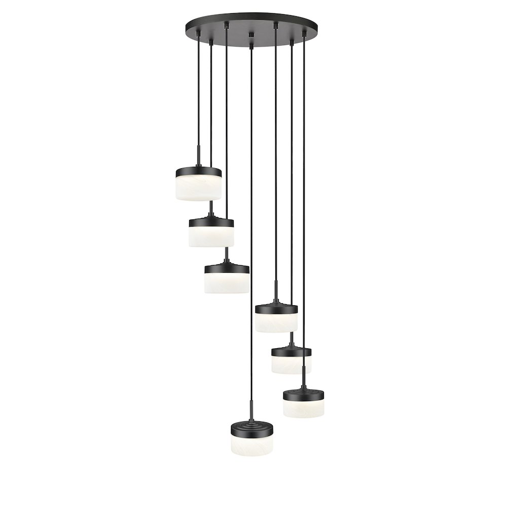 Z-Lite 7 Light Chandelier, Matte Black