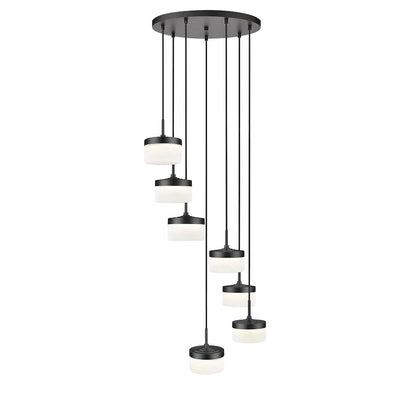 Z-Lite 7 Light Chandelier, Matte Black