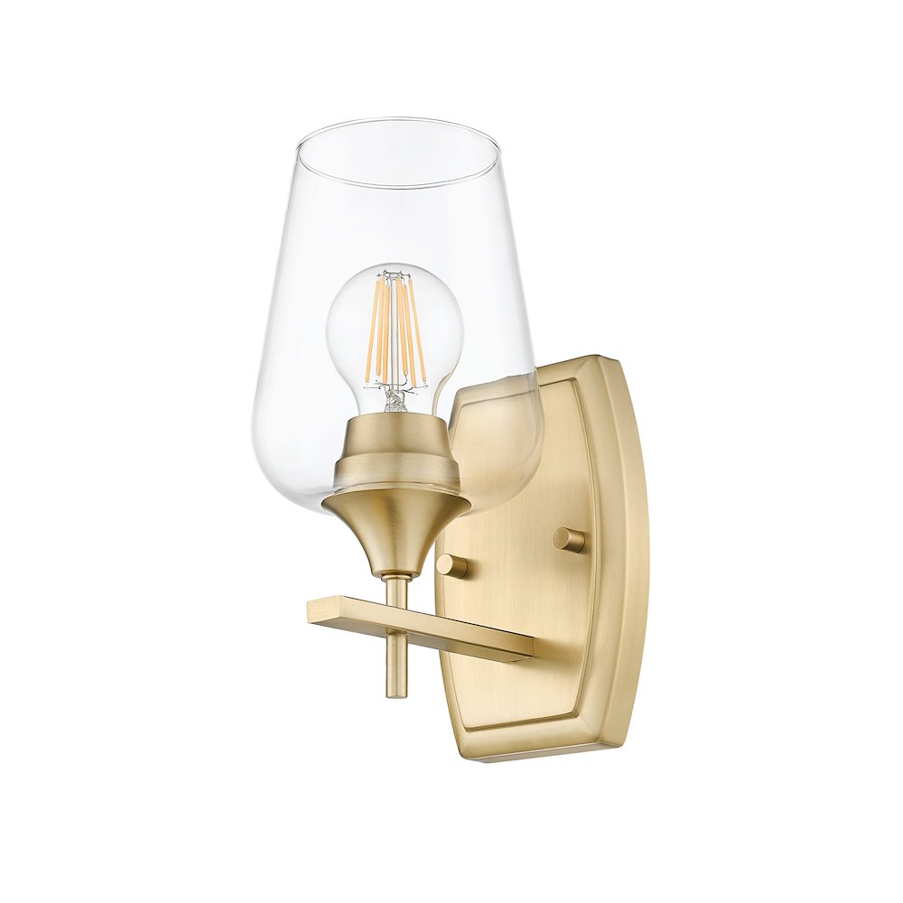 Z-Lite 1 Light Wall Sconce, Burnished Brass