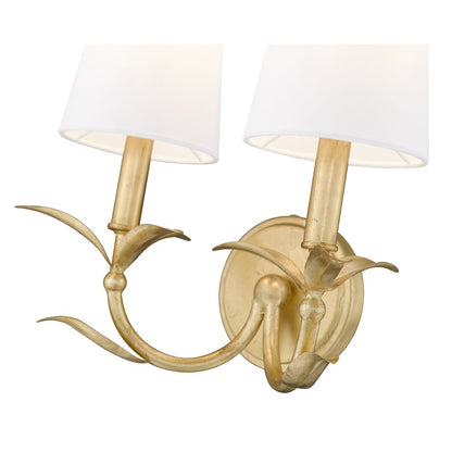 Z-Lite 2 Light Wall Sconce, Gold Leaf