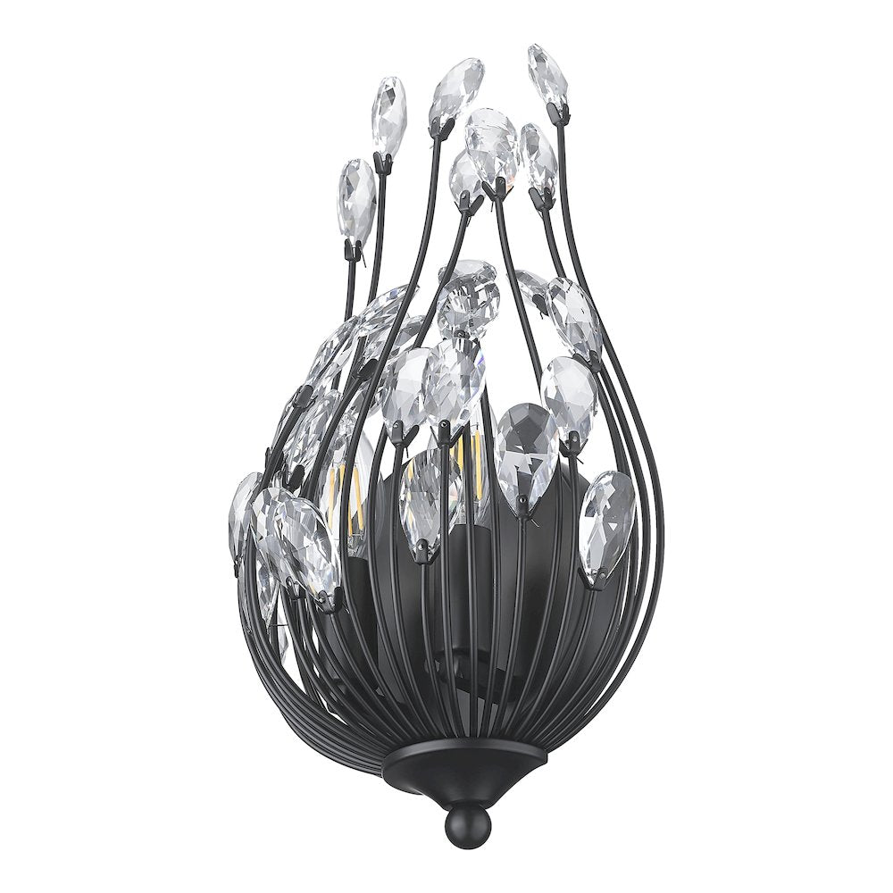 Z-Lite 2 Light Wall Sconce, Matte Black
